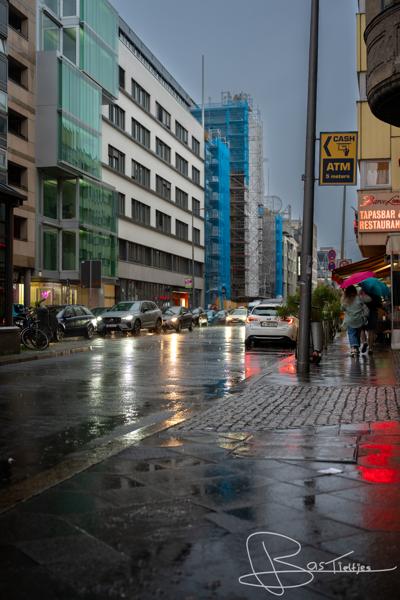 Een drukke straat in Berlijn
